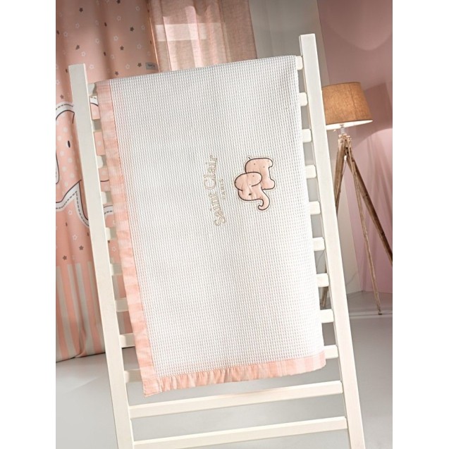 Κουβέρτα Κούνιας Saint Clair Πικέ Africa Pink 110x150 Κουβέρτα Κούνιας Saint Clair Πικέ Africa Pink 110x150