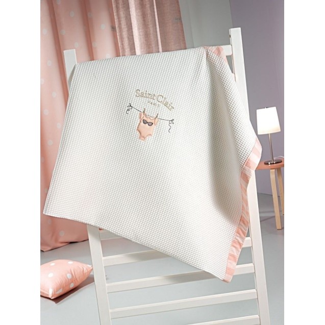 Κουβέρτα Κούνιας Saint Clair Πικέ Audrey 110x150 Κουβέρτα Κούνιας Saint Clair Πικέ Audrey 110x150