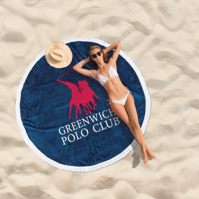 Στρογγυλή Πετσέτα Θαλάσσης Polo Club 2824 160 cm Στρογγυλή Πετσέτα Θαλάσσης Polo Club 2824 160 cm
