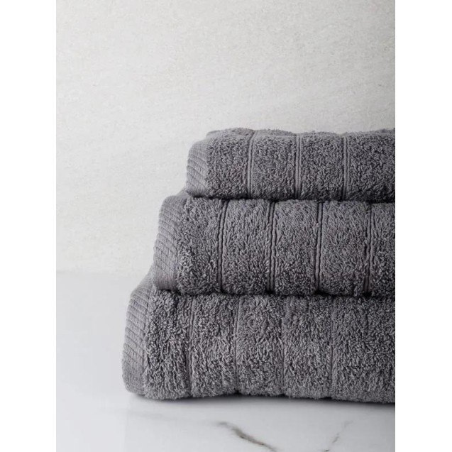 Σετ Πετσέτες 3 Τεμαχίων Anesis Cotton Pennie Γκρι Σετ Πετσέτες 3 Τεμαχίων Anesis Cotton Pennie Γκρι