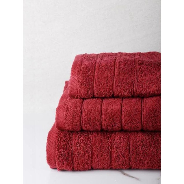 Σετ Πετσέτες 3 Τεμαχίων Anesis Cotton Pennie Μπορντό Σετ Πετσέτες 3 Τεμαχίων Anesis Cotton Pennie Μπορντό