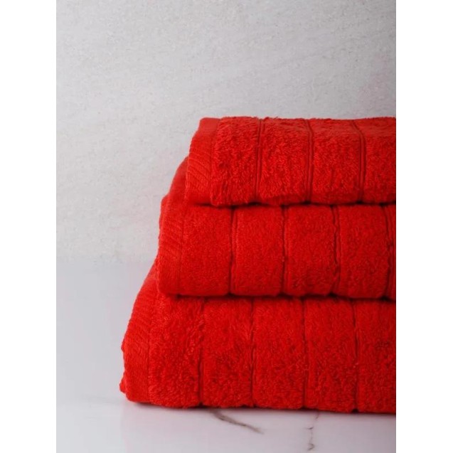 Σετ Πετσέτες 3 Τεμαχίων Anesis Cotton Pennie Κόκκινο Σετ Πετσέτες 3 Τεμαχίων Anesis Cotton Pennie Κόκκινο