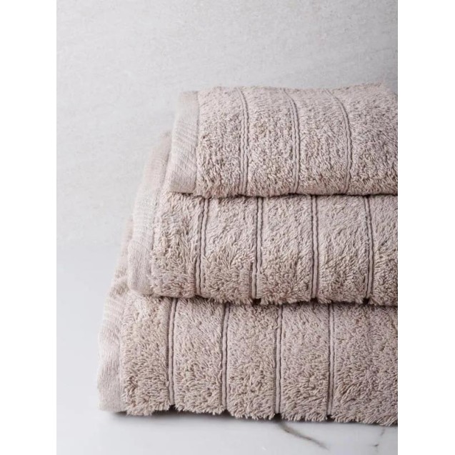 Σετ Πετσέτες 3 Τεμαχίων Anesis Cotton Pennie Μπεζ Σετ Πετσέτες 3 Τεμαχίων Anesis Cotton Pennie Μπεζ