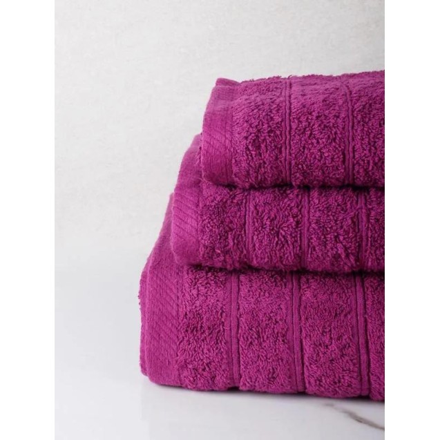 Σετ Πετσέτες 3 Τεμαχίων Anesis Cotton Pennie Μωβ Σετ Πετσέτες 3 Τεμαχίων Anesis Cotton Pennie Μωβ