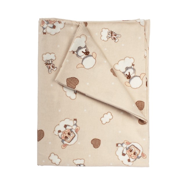 Σεντόνι Λίκνου Φανελένιο Dimcol Προβατάκι 07 Beige 80x110 Σεντόνι Λίκνου Φανελένιο Dimcol Προβατάκι 07 Beige 80x110