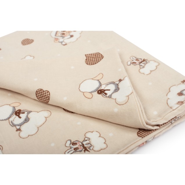 Σεντόνι Λίκνου Φανελένιο Dimcol Προβατάκι 07 Beige 80x110 Σεντόνι Λίκνου Φανελένιο Dimcol Προβατάκι 07 Beige 80x110