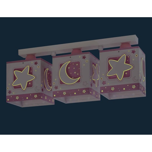 Παιδικό Φωτιστικό Οροφής Τρίφωτο Ango Pink Moon 63233 NS Παιδικό Φωτιστικό Οροφής Τρίφωτο Ango Pink Moon 63233 NS
