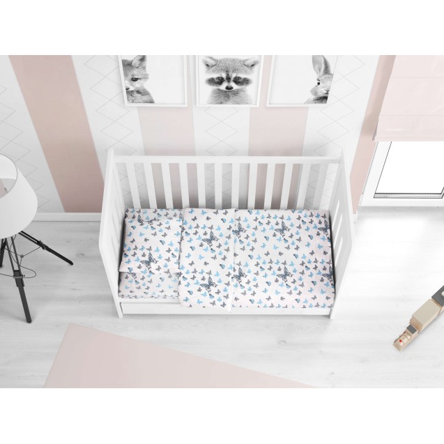 Βρεφική Παπλωματοθήκη Dimcol Butterfly 56 Sky blue 120x160 Βρεφική Παπλωματοθήκη Dimcol Butterfly 56 Sky blue 120x160