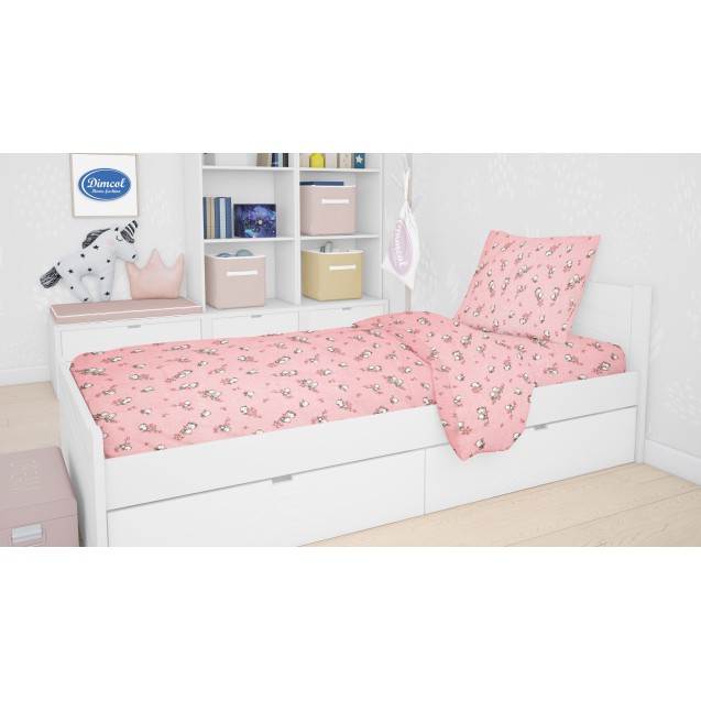 Παπλωματοθήκη Φανελένια Μονή Dimcol Birds 15 Pink 160x240 Παπλωματοθήκη Φανελένια Μονή Dimcol Birds 15 Pink 160x240
