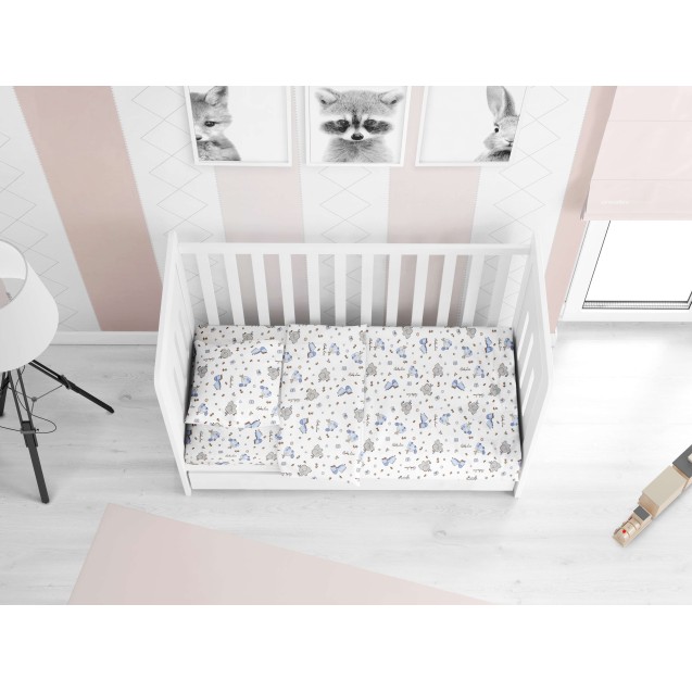 Σετ Σεντόνια Κούνιας Dimcol Elephant 174 Blue 120x160 Σετ Σεντόνια Κούνιας Dimcol Elephant 174 Blue 120x160