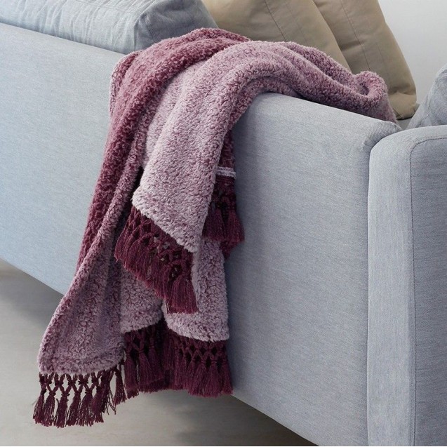 Κουβέρτα Καναπέ με Γούνα Sherpa Melinen Twiggy Amethyst 130x170 Κουβέρτα Καναπέ με Γούνα Sherpa Melinen Twiggy Amethyst 130x170
