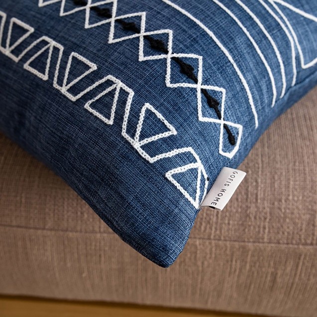 Μαξιλαροθήκη Διακόσμησης Gofis Home Edna 43x43 Blue Jean 162/01 Μαξιλαροθήκη Διακόσμησης Gofis Home Edna 43x43 Blue Jean 162/01