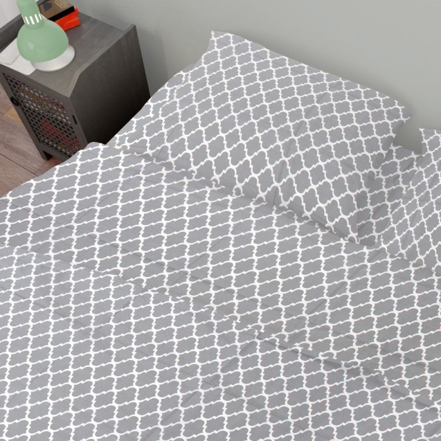 Σετ Σεντόνια King Size 4 Τεμαχίων Dimcol Windows 135 Grey 240x270 Σετ Σεντόνια King Size 4 Τεμαχίων Dimcol Windows 135 Grey 240x270