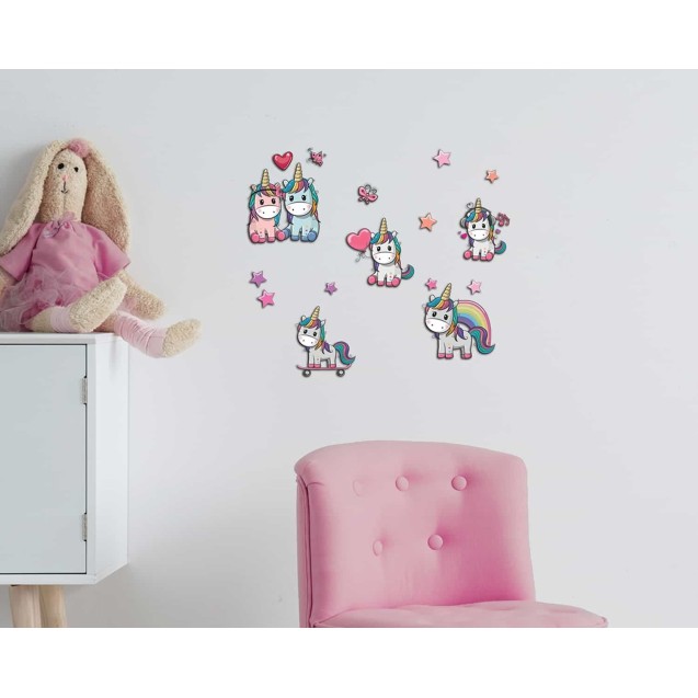Αυτοκόλλητα 3 επιπέδων Ango Lovely Unicorn 14511 Αυτοκόλλητα 3 επιπέδων Ango Lovely Unicorn 14511