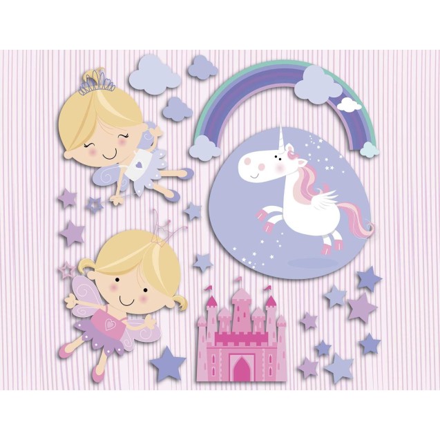 Αυτοκόλλητα 3 επιπέδων Μ Happy Fairies 14503 Αυτοκόλλητα 3 επιπέδων Μ Happy Fairies 14503