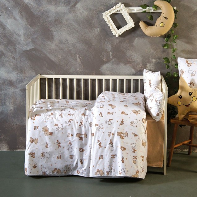 Παπλωματοθήκη Μονή Sb Home Alphabet Beige 160x240 Παπλωματοθήκη Μονή Sb Home Alphabet Beige 160x240