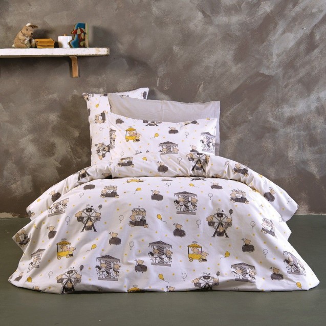 Σετ Σεντόνια Κούνιας 3 Τεμαχίων Sb Home Luna Park Grey 120x160 Σετ Σεντόνια Κούνιας 3 Τεμαχίων Sb Home Luna Park Grey 120x160