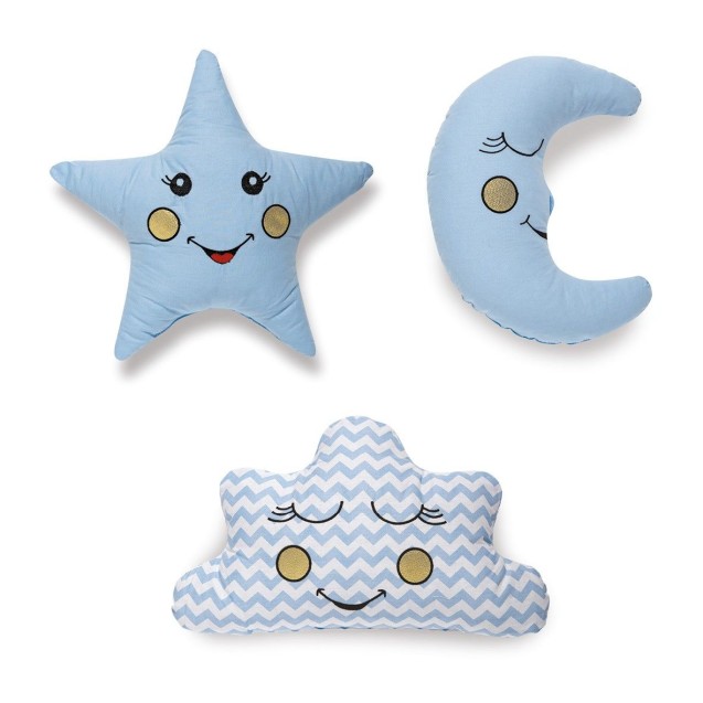 Σετ Μαξιλάρια Διακόσμησης 3 Τεμαχίων Sb Home Baby Deco Pillows Blue Σετ Μαξιλάρια Διακόσμησης 3 Τεμαχίων Sb Home Baby Deco Pillows Blue