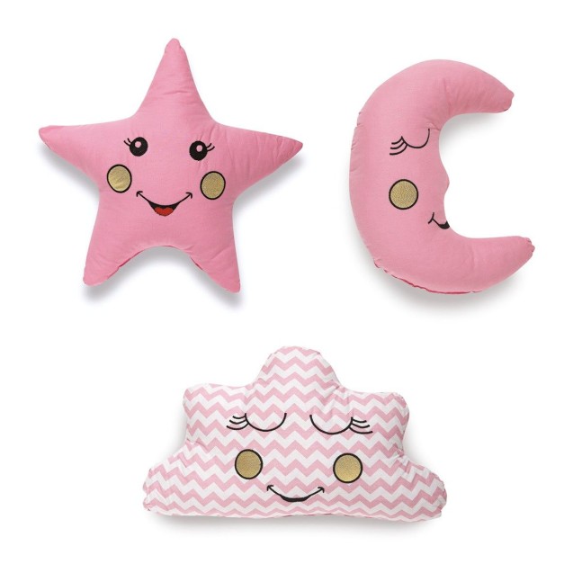 Σετ Μαξιλάρια Διακόσμησης 3 Τεμαχίων Sb Home Baby Deco Pillows Pink Σετ Μαξιλάρια Διακόσμησης 3 Τεμαχίων Sb Home Baby Deco Pillows Pink