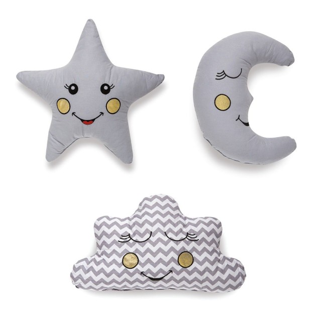 Σετ Μαξιλάρια Διακόσμησης 3 Τεμαχίων Sb Home Baby Deco Pillows Silver Σετ Μαξιλάρια Διακόσμησης 3 Τεμαχίων Sb Home Baby Deco Pillows Silver