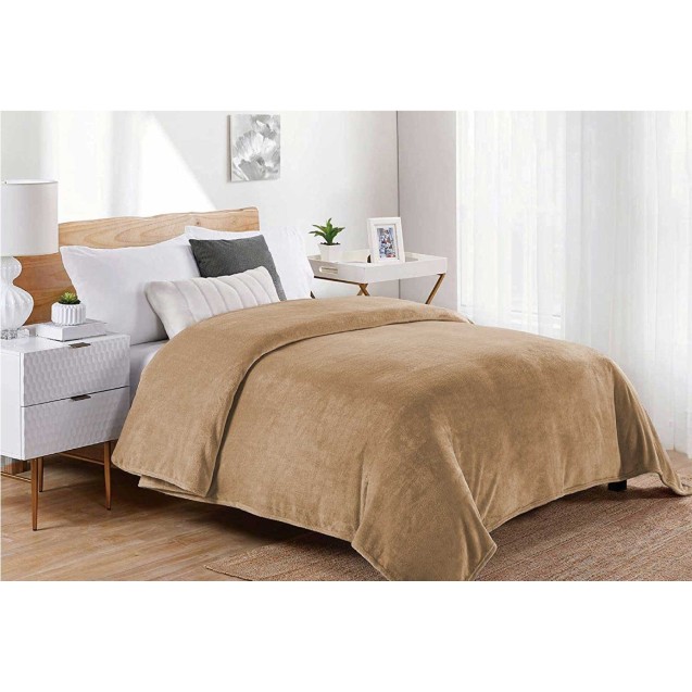Κουβέρτα Fleece Μονή Dimcol Μονόχρωμη 02 Beige 160x220  Κουβέρτα Fleece Μονή Dimcol Μονόχρωμη 02 Beige 160x220