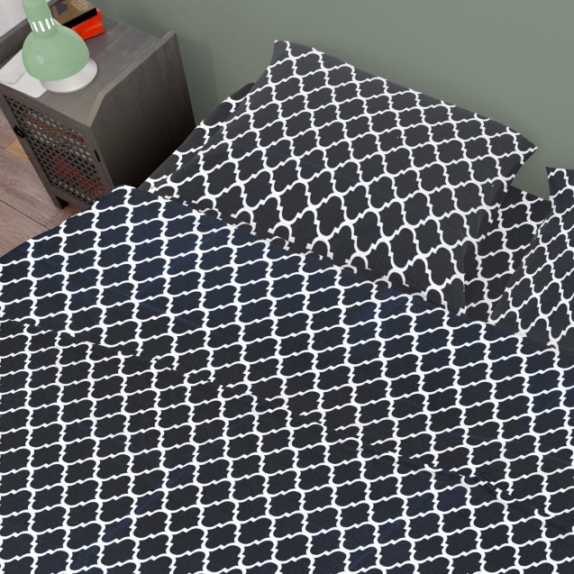Σετ Σεντόνια King Size 4 Τεμαχίων Dimcol Windows 175 Dark Blue-White 240x270 Σετ Σεντόνια King Size 4 Τεμαχίων Dimcol Windows 175 Dark Blue-White 240x270