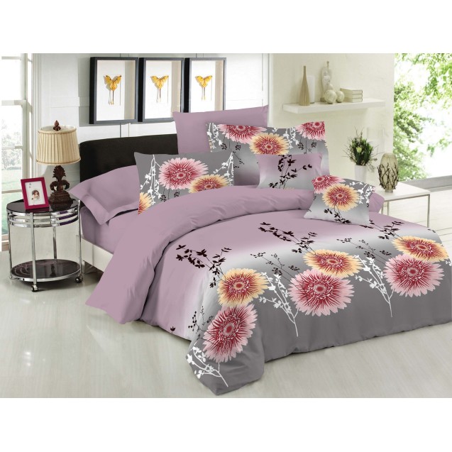 Σετ Πάπλωμα Μονό 2 Τεμαχίων Le Blanc Premium Chrysanthemum Lilac 160x240 Σετ Πάπλωμα Μονό 2 Τεμαχίων Le Blanc Premium Chrysanthemum Lilac 160x240