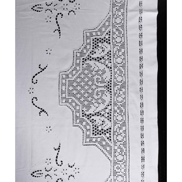 Σετ Σεντόνια Χειροποίητα Υπέρδιπλα 4 Τεμαχίων Silk Fashion 5088 Λευκό 225x270 Σετ Σεντόνια Χειροποίητα Υπέρδιπλα 4 Τεμαχίων Silk Fashion 5088 Λευκό 225x270