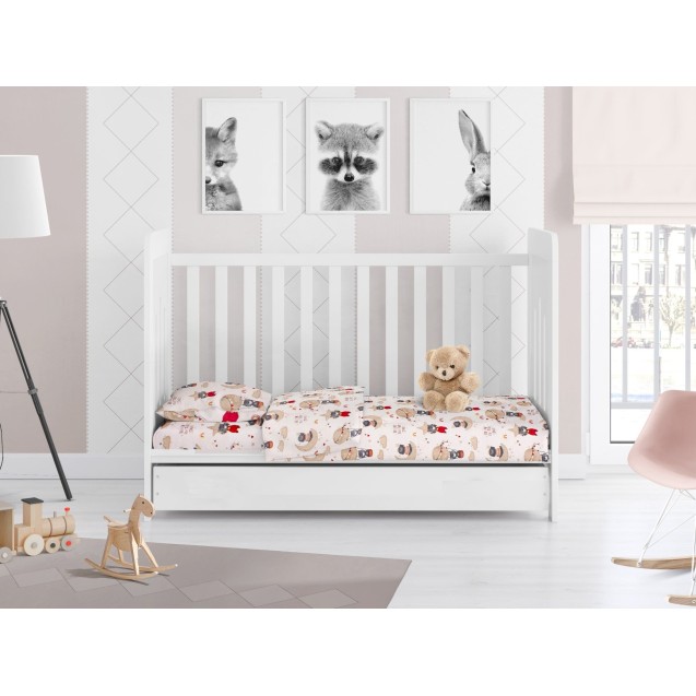 Σεντόνι Κούνιας με Λάστιχο Dimcol Reach the Stars 190 Beige 70x140+15 Σεντόνι Κούνιας με Λάστιχο Dimcol Reach the Stars 190 Beige 70x140+15