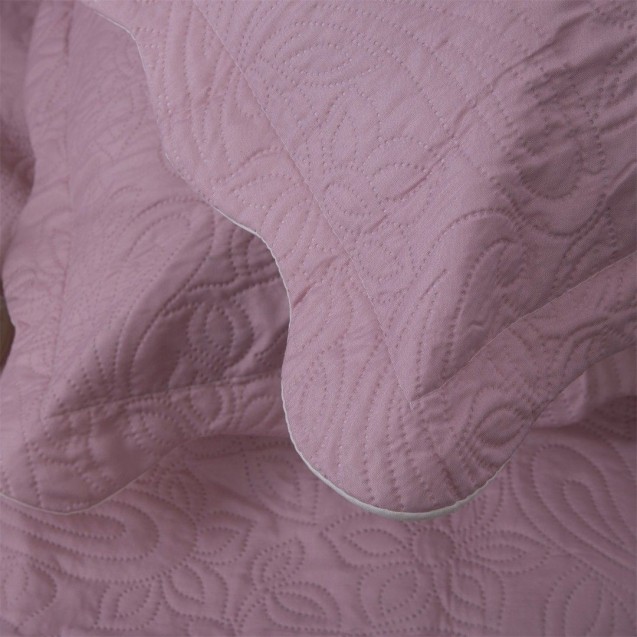 Σετ Κουβερλί Υπέρδιπλο 3 Τεμαχίων Silk Fashion Solid Amethyst/Cream 220x240 Σετ Κουβερλί Υπέρδιπλο 3 Τεμαχίων Silk Fashion Solid Amethyst/Cream 220x240