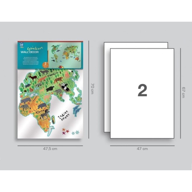 Αυτοκόλλητα Βινυλίου Για Τοίχο Ango World Map Extra Large 18301 Αυτοκόλλητα Βινυλίου Για Τοίχο Ango World Map Extra Large 18301