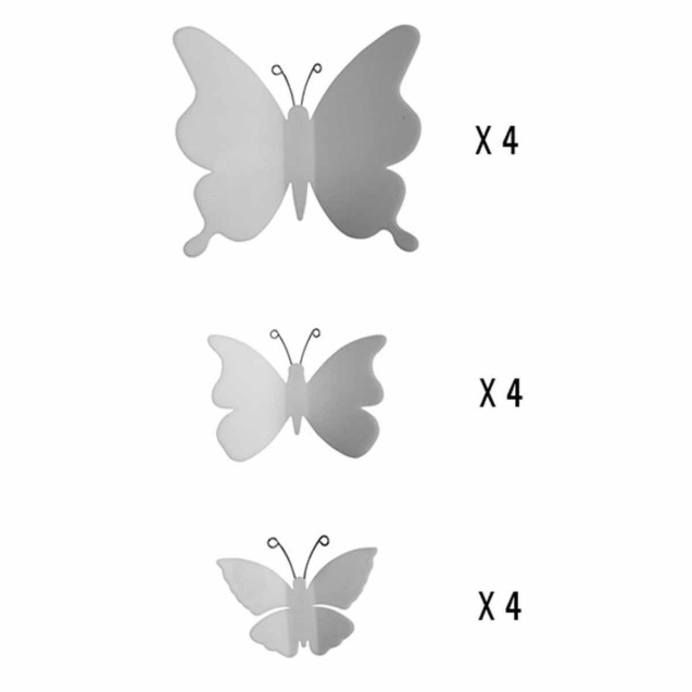 Αυτοκόλλητα 3D Πολυπροπυλενίου Ango White Butterflies 24001 Αυτοκόλλητα 3D Πολυπροπυλενίου Ango White Butterflies 24001