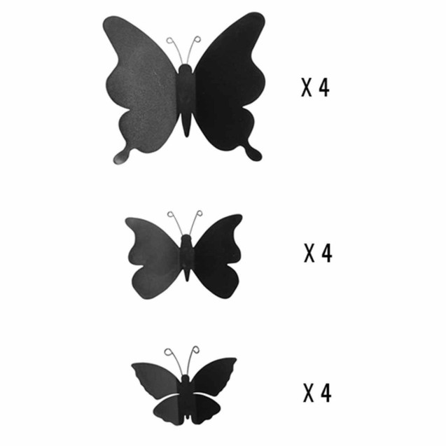 Αυτοκόλλητα 3D Πολυπροπυλενίου Ango Black Butterflies 24002 Αυτοκόλλητα 3D Πολυπροπυλενίου Ango Black Butterflies 24002