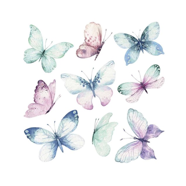 Αυτοκόλλητα Βινυλίου Για Τοίχο Medium Ango Watercolour Butterflies 54117 Αυτοκόλλητα Βινυλίου Για Τοίχο Medium Ango Watercolour Butterflies 54117