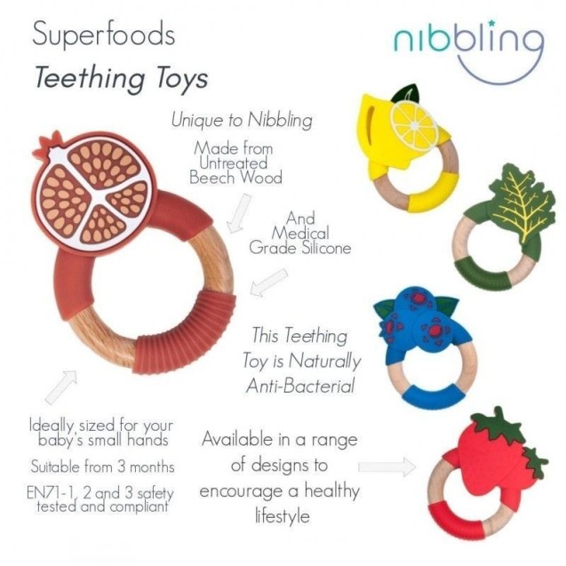 Μασητικό-Κρίκος Οδοντοφυίας Nibbling Acai Berry BR76285 Μασητικό-Κρίκος Οδοντοφυίας Nibbling Acai Berry BR76285