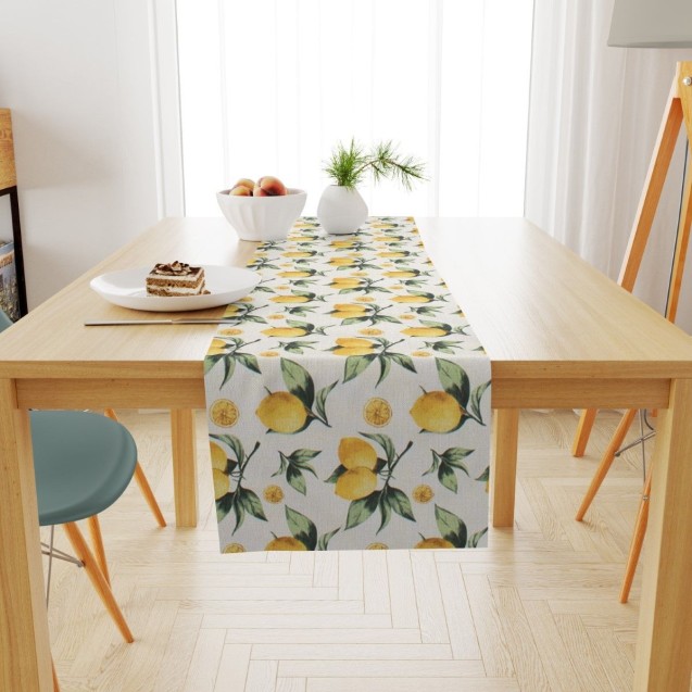 Runner Dimcol Lemon 457 Λευκό-Κίτρινο 40x180 Runner Dimcol Lemon 457 Λευκό-Κίτρινο 40x180
