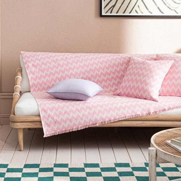 Ριχτάρι Τριθέσιου Gofis Home Summer Waves Gum Pink 466/23 180x310 Ριχτάρι Τριθέσιου Gofis Home Summer Waves Gum Pink 466/23 180x310
