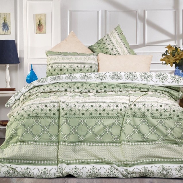 Σετ Σεντόνια King Size 4 Τεμαχίων Dimcol Καλλιπάτειρα 334 Light Green/Olive 240x270 Σετ Σεντόνια King Size 4 Τεμαχίων Dimcol Καλλιπάτειρα 334 Light Green/Olive 240x270
