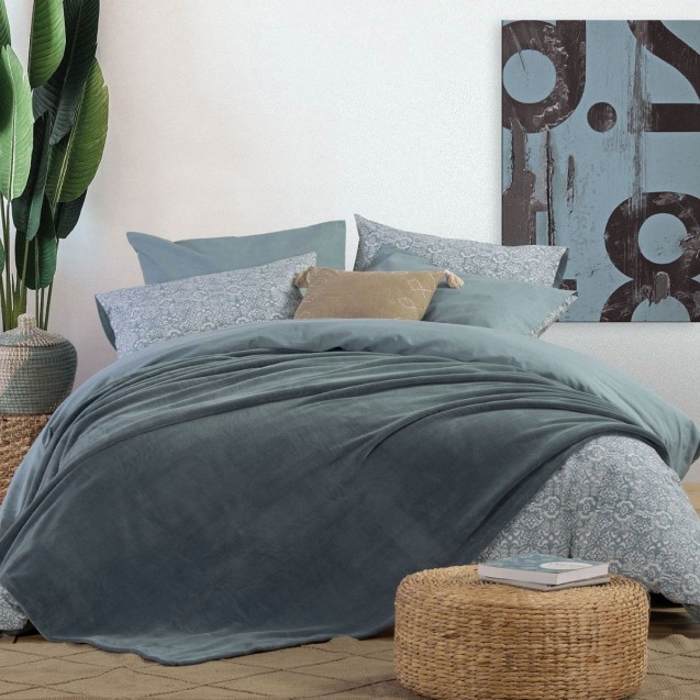 Κουβέρτα Fleece Υπέρδιπλη Nef-Nef Cosy Dusty Blue 220x240 Κουβέρτα Fleece Υπέρδιπλη Nef-Nef Cosy Dusty Blue 220x240