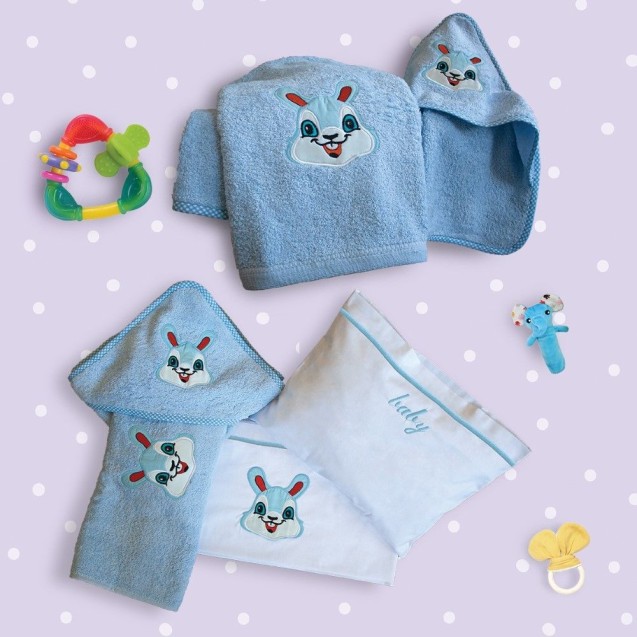 Βρεφική Κάπα Sbaby Bunny Blue 75x75 Βρεφική Κάπα Sbaby Bunny Blue 75x75