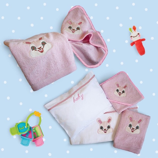 Σετ Σεντόνια Κούνιας 3 Τεμαχίων Sbaby Bunny Pink 120x160 Σετ Σεντόνια Κούνιας 3 Τεμαχίων Sbaby Bunny Pink 120x160