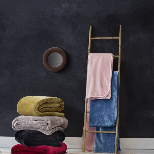 Κουβέρτα Βελουτέ Μονή Nima Coperta Black 160x220 Κουβέρτα Βελουτέ Μονή Nima Coperta Black 160x220