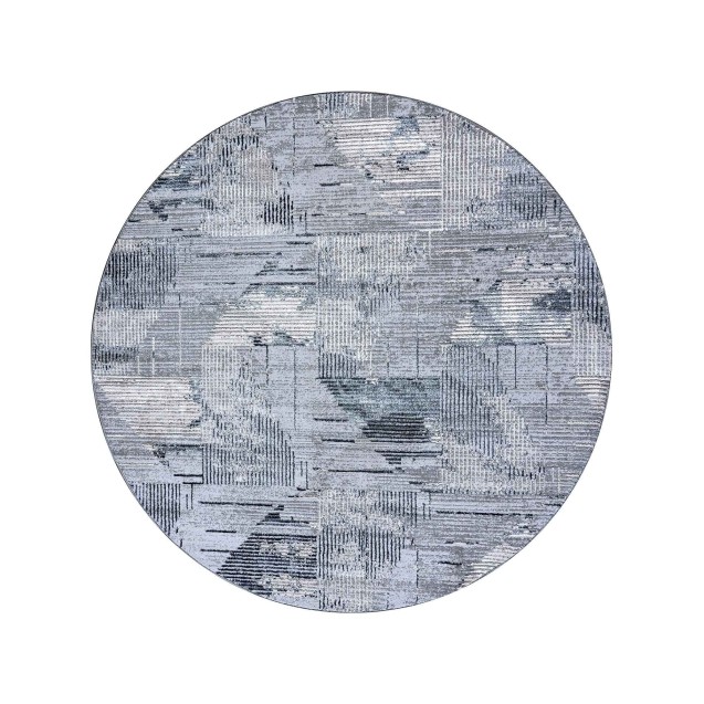 Χαλί Στρόγγυλο Madi Feathers Grey Δ165 Χαλί Στρόγγυλο Madi Feathers Grey Δ165