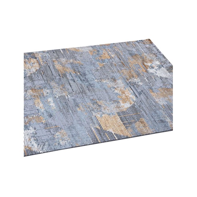 Χαλί Στρόγγυλο Madi Feathers Grey Gold Δ165 Χαλί Στρόγγυλο Madi Feathers Grey Gold Δ165