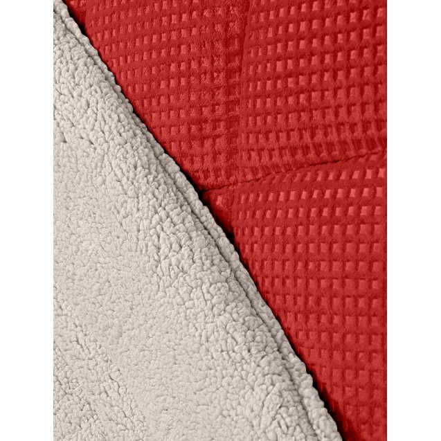Κουβερτοπάπλωμα Υπέρδιπλο με Γούνα Sherpa Madi Polar Red/Beige 220x240 Κουβερτοπάπλωμα Υπέρδιπλο με Γούνα Sherpa Madi Polar Red/Beige 220x240
