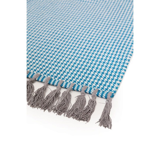 Χαλί Royal Carpet Urban Cotton Kilim Houndstooth Caribbean Sea 130x190 Χαλί Royal Carpet Urban Cotton Kilim Houndstooth Caribbean Sea 130x190