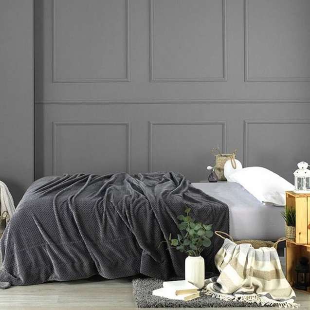 Κουβέρτα Βελουτέ Υπέρδιπλη Morven Cocole G85 Γκρι 220x240 Κουβέρτα Βελουτέ Υπέρδιπλη Morven Cocole G85 Γκρι 220x240