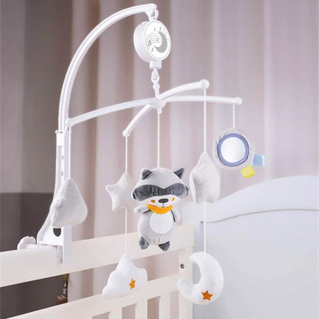 Μουσικό Περιστρεφόμενο Παιχνίδι Κούνιας Bebe Stars Raccoon 854-186 Μουσικό Περιστρεφόμενο Παιχνίδι Κούνιας Bebe Stars Raccoon 854-186