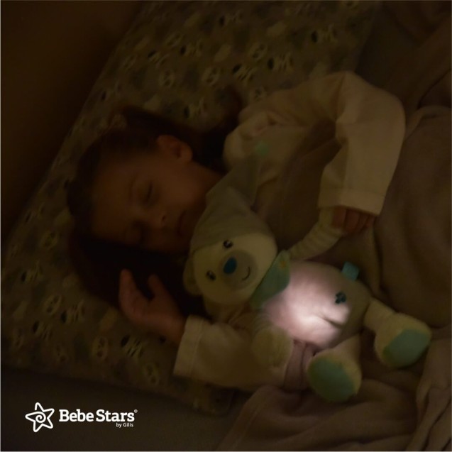 Φωτεινός Αγκαλίτσας με Ήχους Bebe Stars Bear 856-182 Φωτεινός Αγκαλίτσας με Ήχους Bebe Stars Bear 856-182