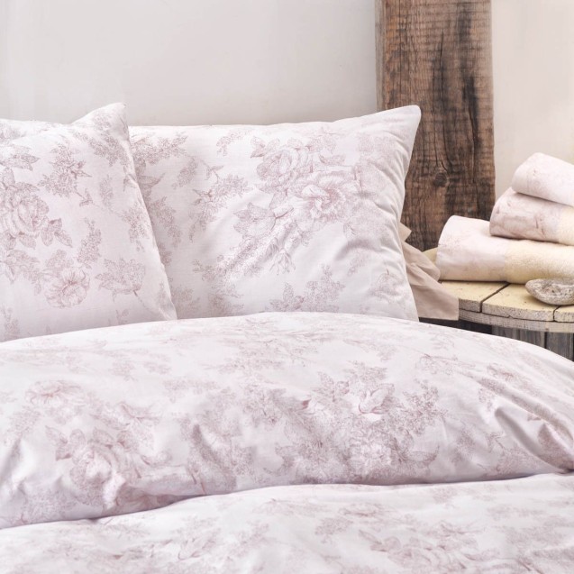 Σετ Σεντόνια King Size 4 Τεμαχίων Rythmos Lucette Ροζ 270x290 Σετ Σεντόνια King Size 4 Τεμαχίων Rythmos Lucette Ροζ 270x290